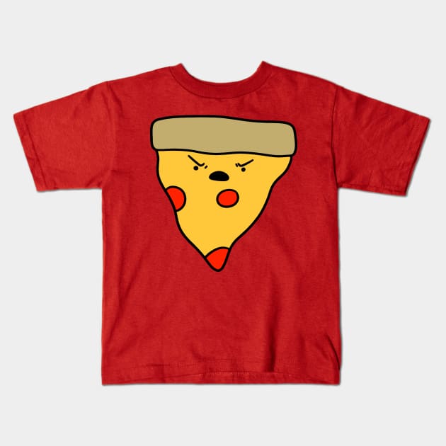 Angry Pizza Slice Kids T-Shirt by saradaboru